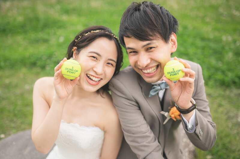 持ち込みのテニスボールと!