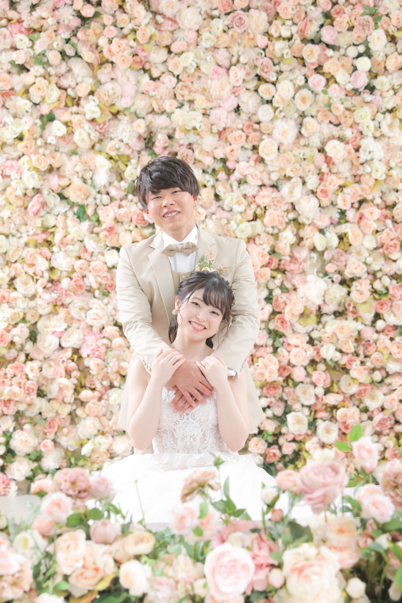 お花畑のようなスタジオで