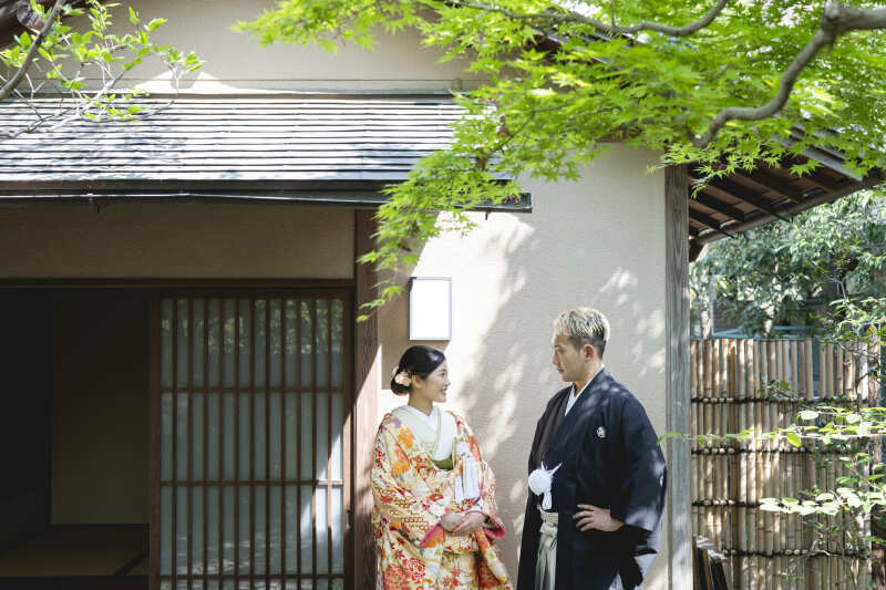 お茶室はお部屋もお外も撮影可能です