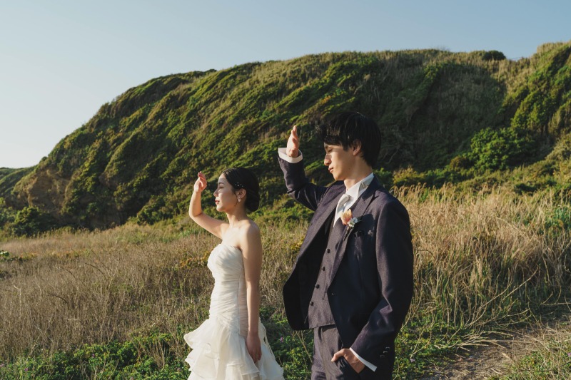 夕陽を望むお二人も