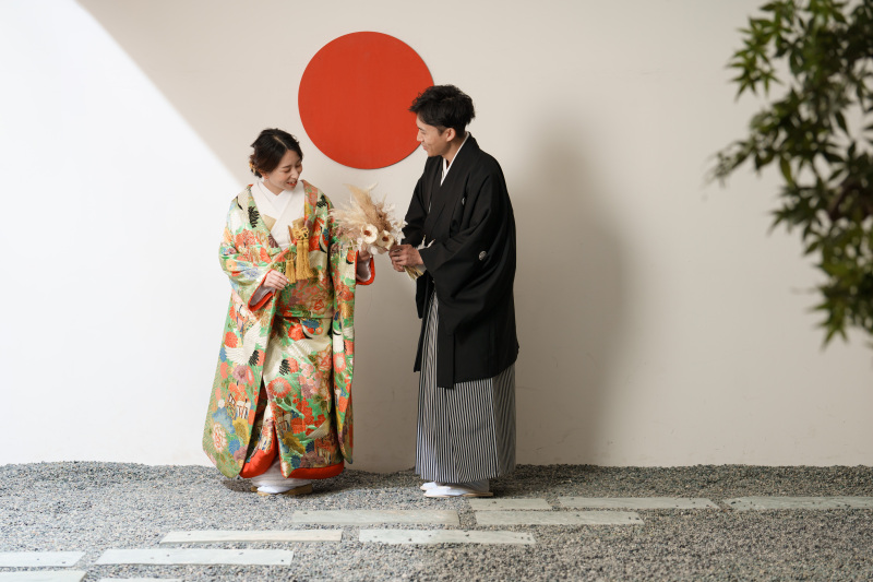 ブーケを渡して