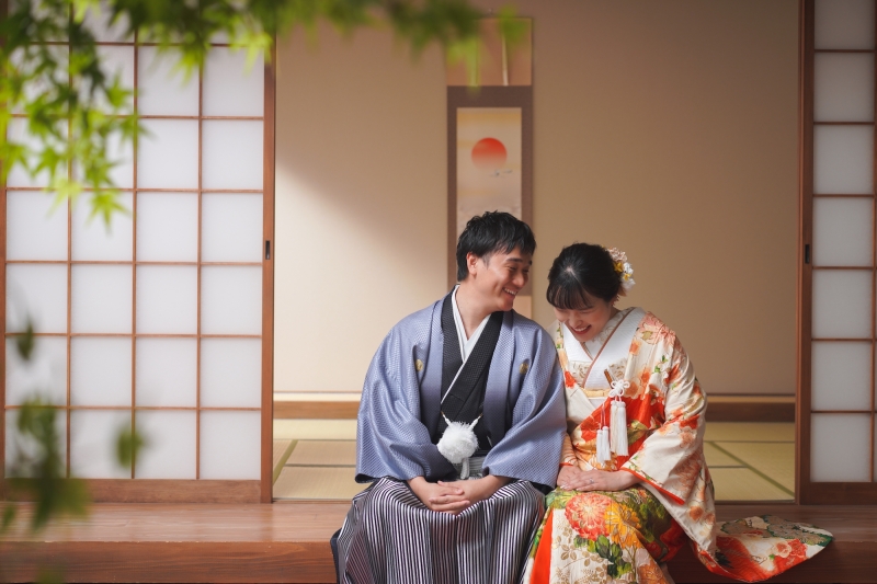 屋内庭園スタジオで。