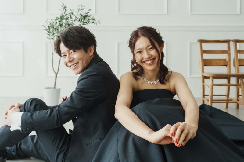 二人で寄り添って