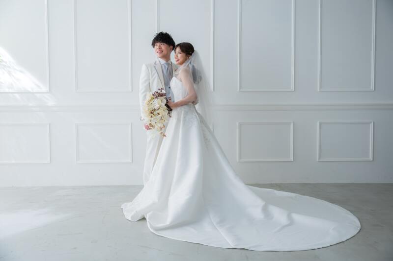 ウェディングドレスで