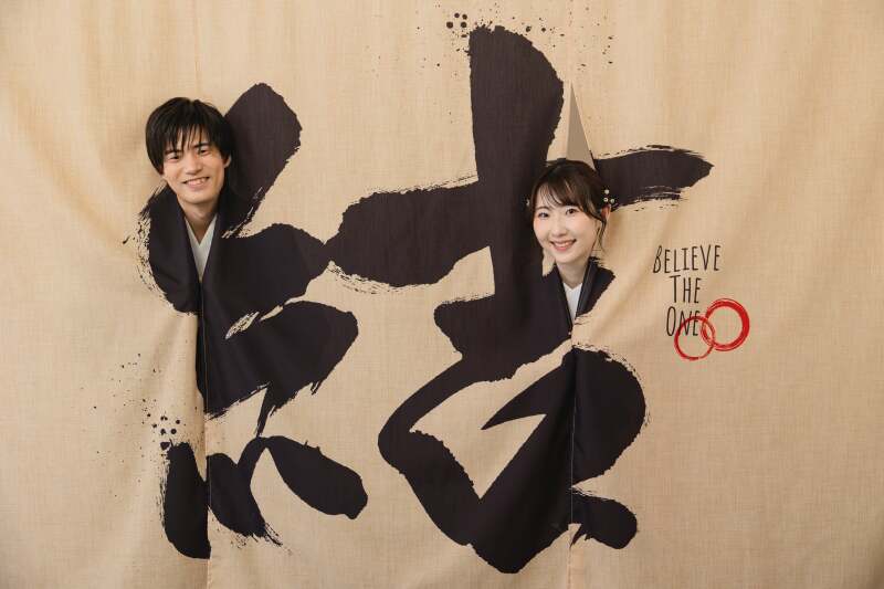 のれんを使ってこんなお写真も！