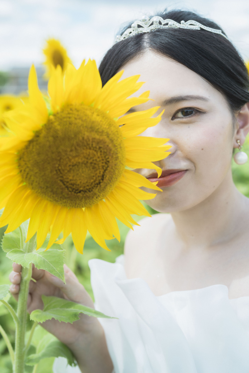 巨大なひまわりと