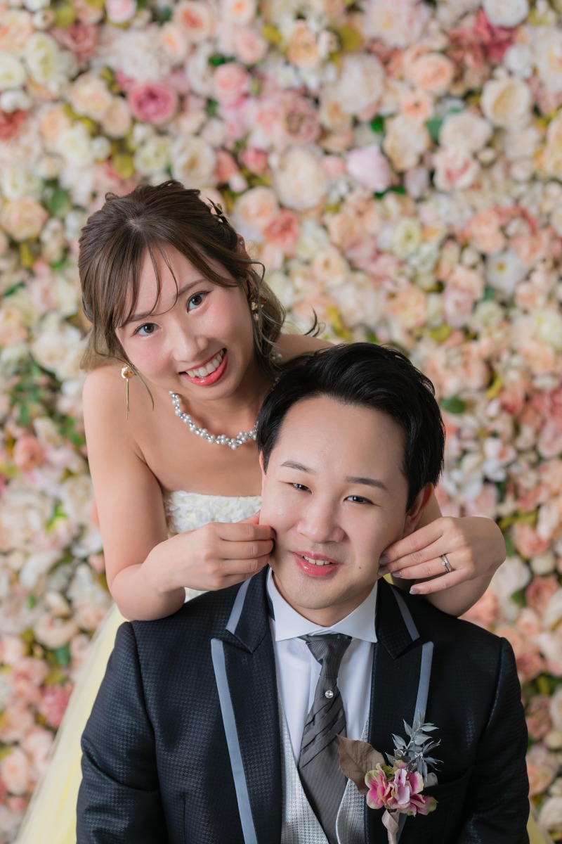 お二人の密着カット