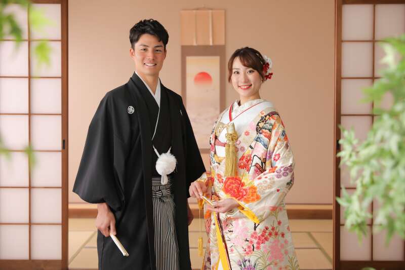 和装でスタジオ撮影