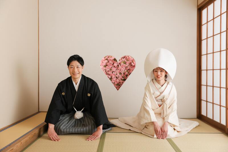 綿帽子で正座カット