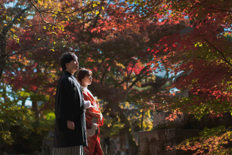 和装と紅葉
