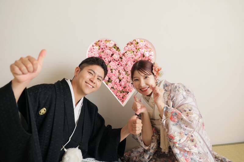 レースの打掛で可愛く和装撮影