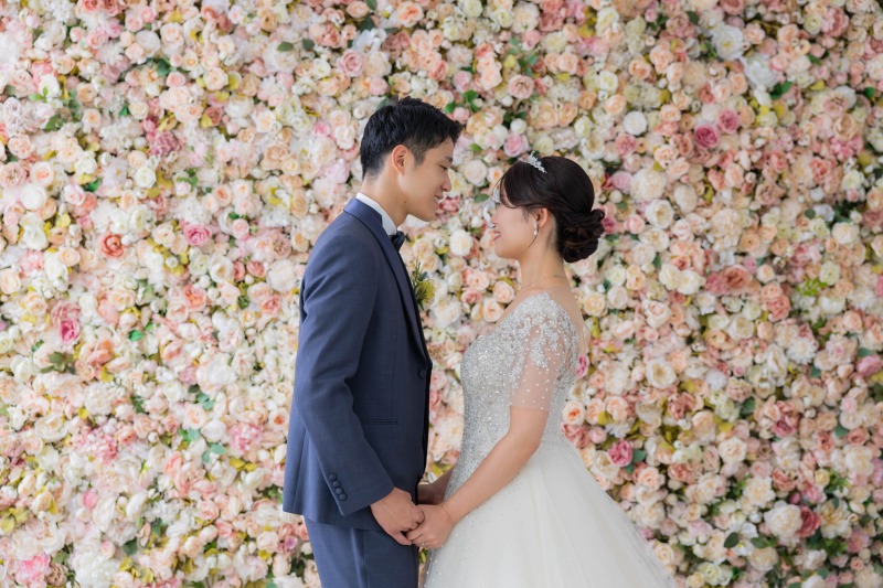 お花に囲まれて