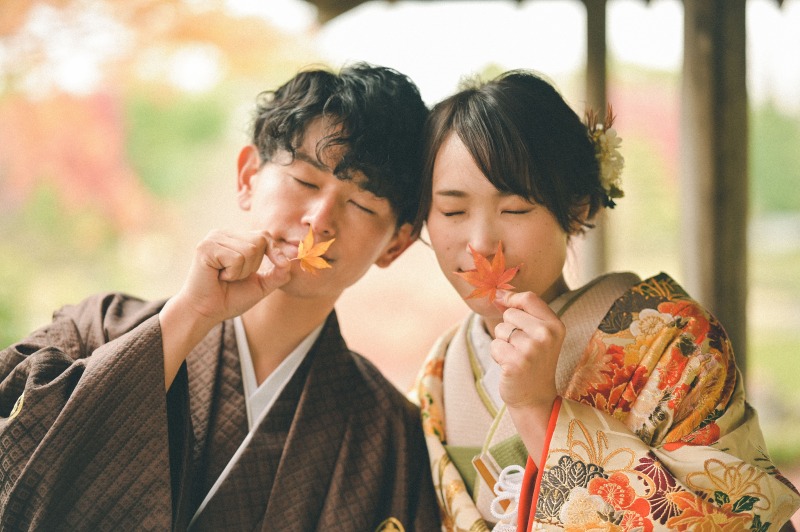 紅葉の落ち葉で可愛く!