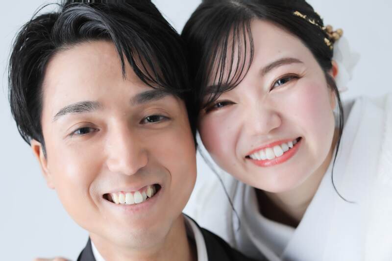 スタジオで色打掛・白無垢2着撮影