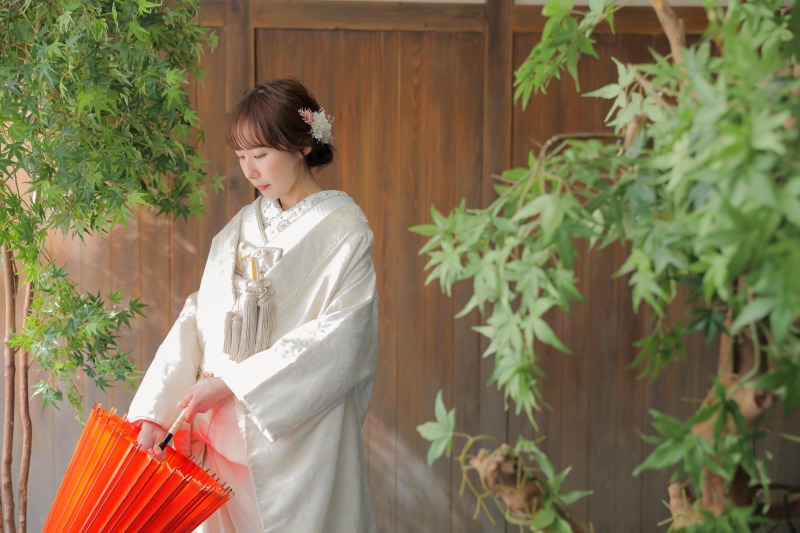 屋内庭園でまるでロケーションのようなお写真