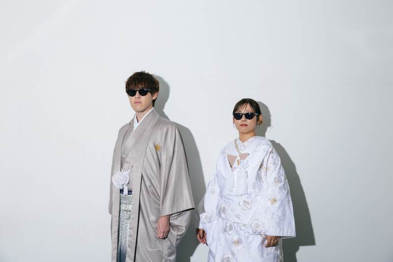 和装×サングラスで