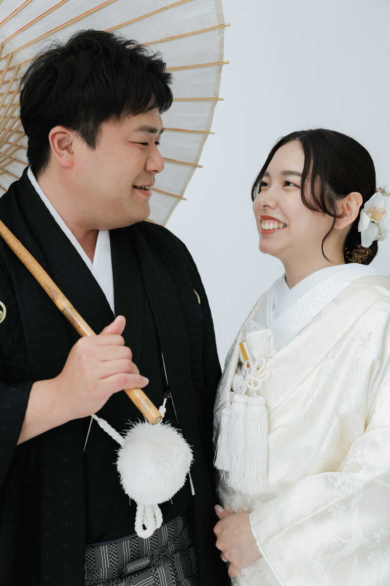 和傘を使って