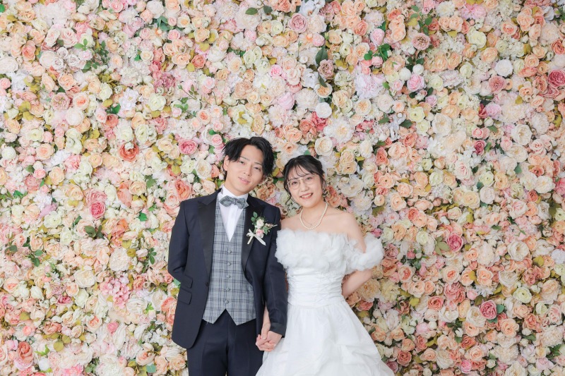 壁いっぱいのお花と！