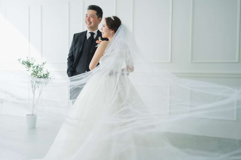 ベールをふわっと