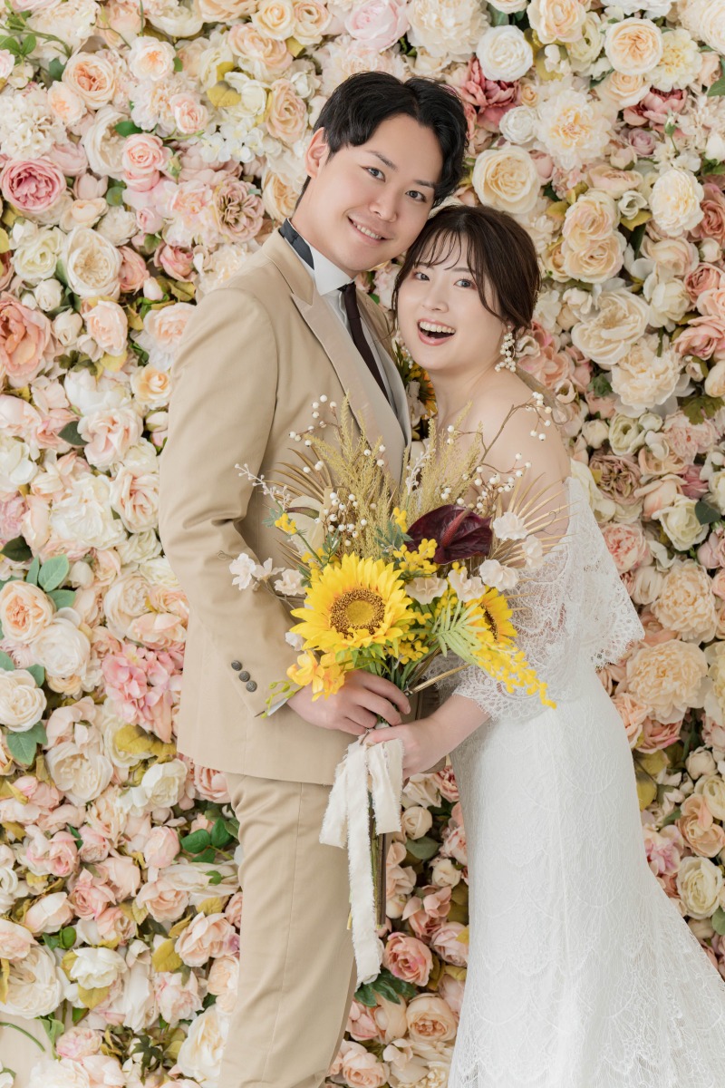 花壁でキュートに