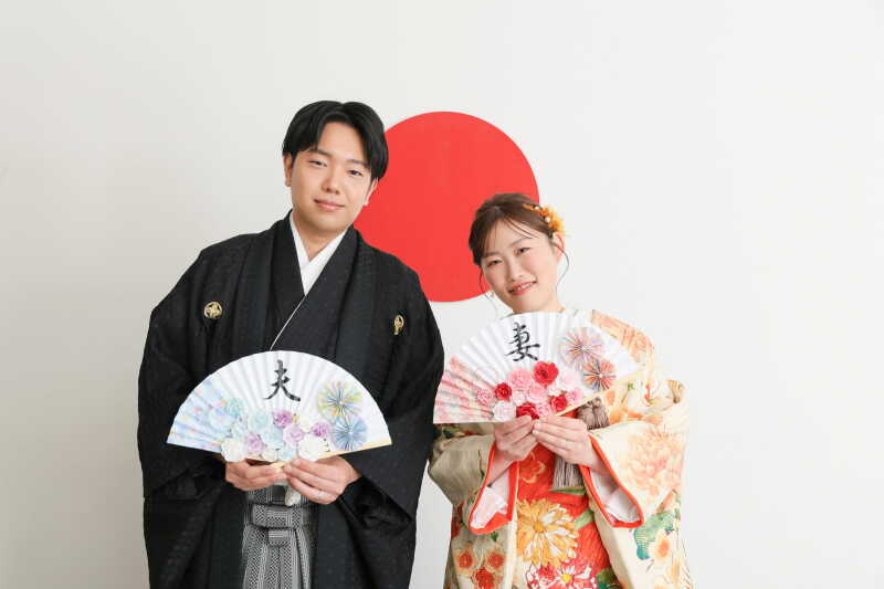 ご新婦様手作りの扇子で♡