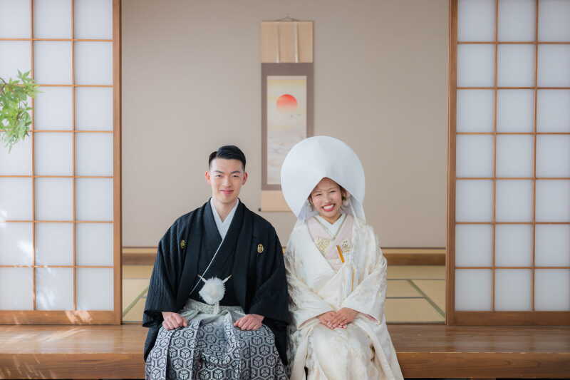 白無垢と綿帽子