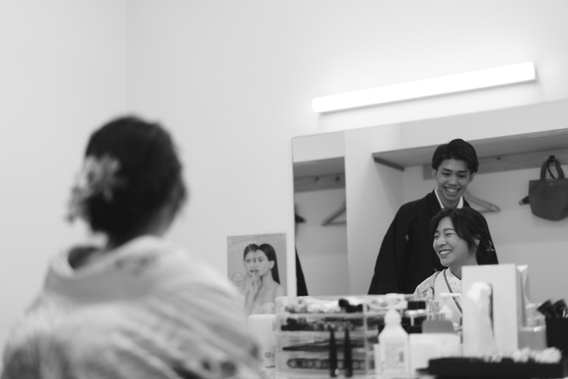 スタジオ撮影前。