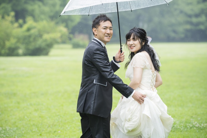 大雨の後の小雨の中での撮影でした