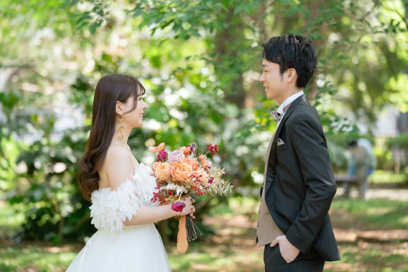 ブーケを持って