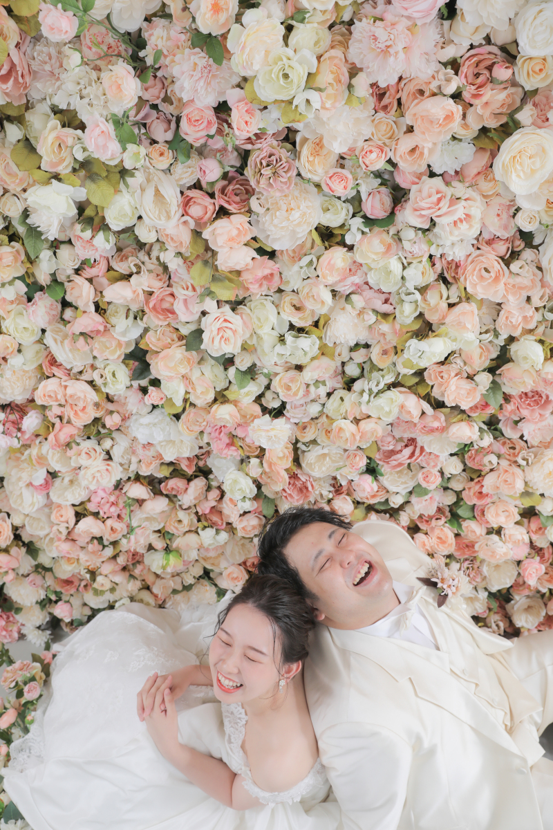 お花に囲まれて