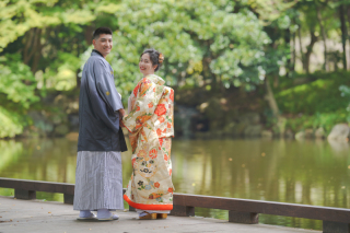 綺麗な公園で和装ロケーションフォト♪