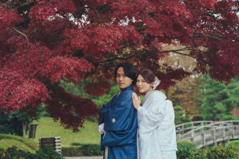 真っ赤に染まった紅葉と