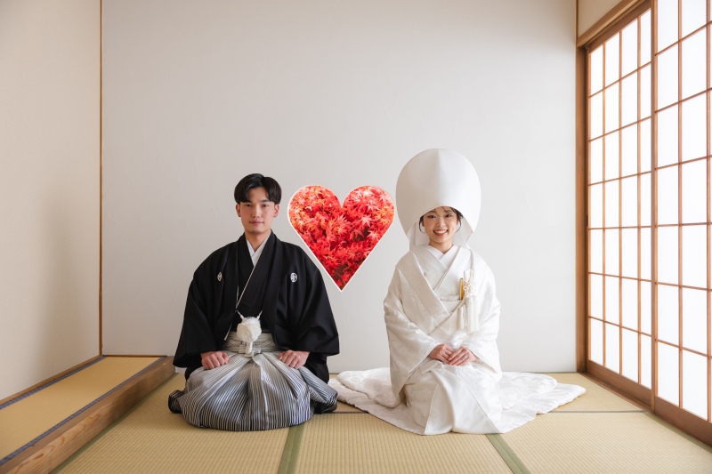 綿帽子をかぶって