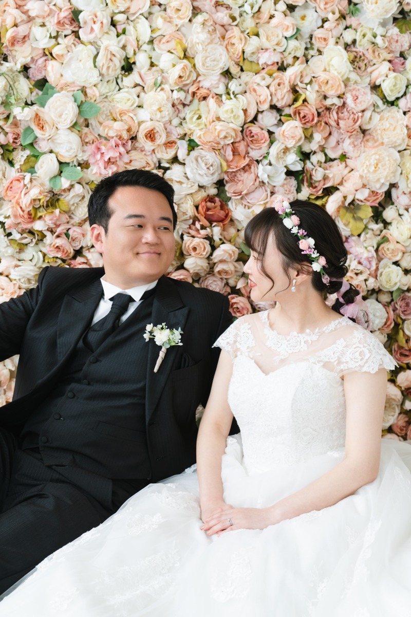 お花に囲まれて