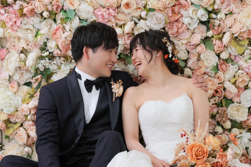 お花に囲まれて