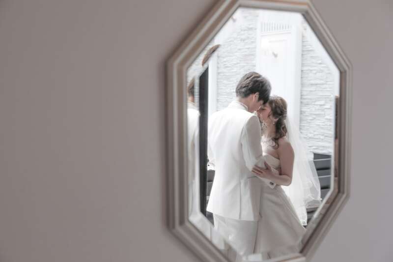 鏡に映ったお二人を。。。