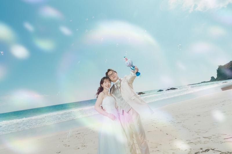 シャボン玉を使って