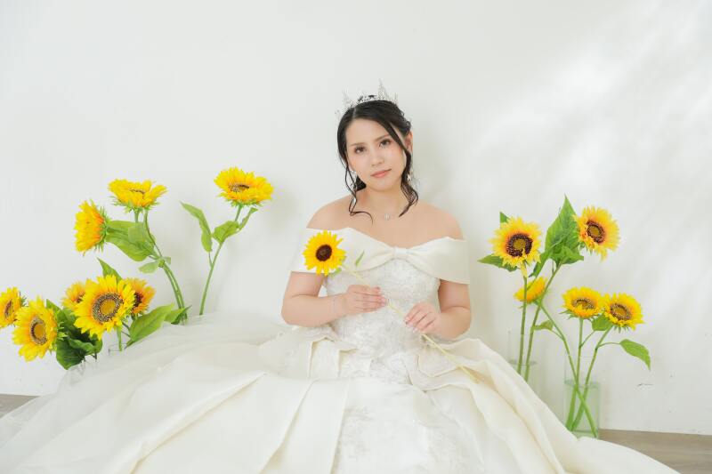 ひまわりに囲まれて！