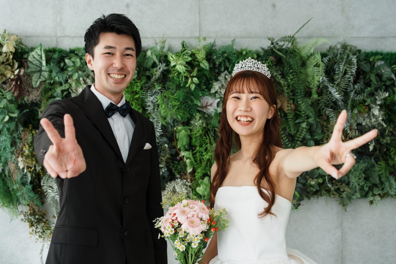 お揃いのポーズで