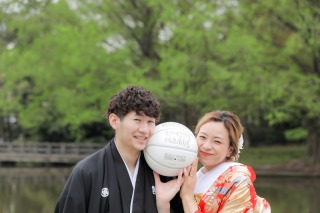 大宮の公園で和装を♪