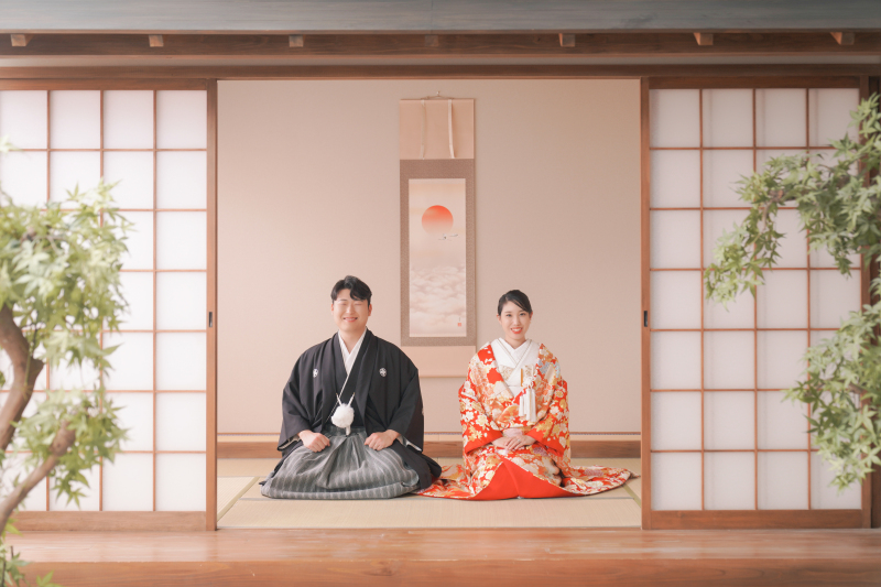 屋内庭園で