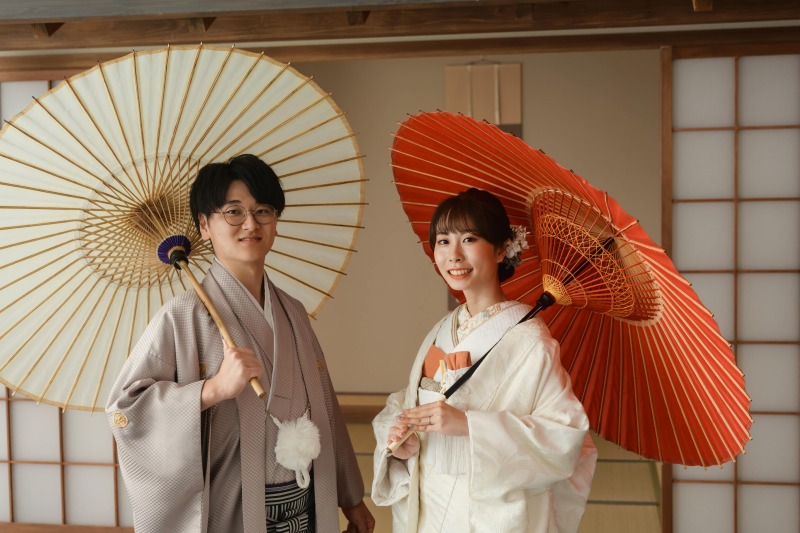 和傘でより和風に