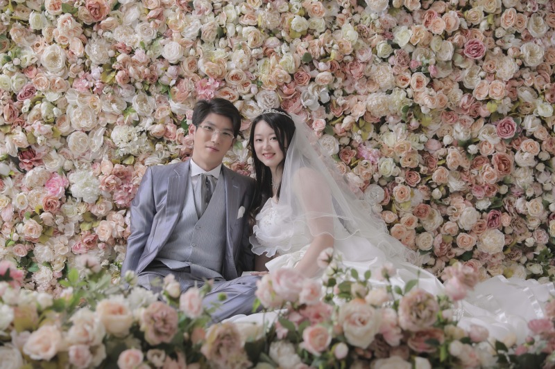 お花に囲まれて