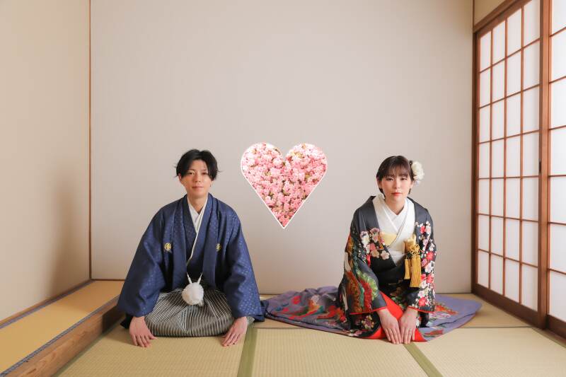 屋内庭園スタジオで2着撮影！