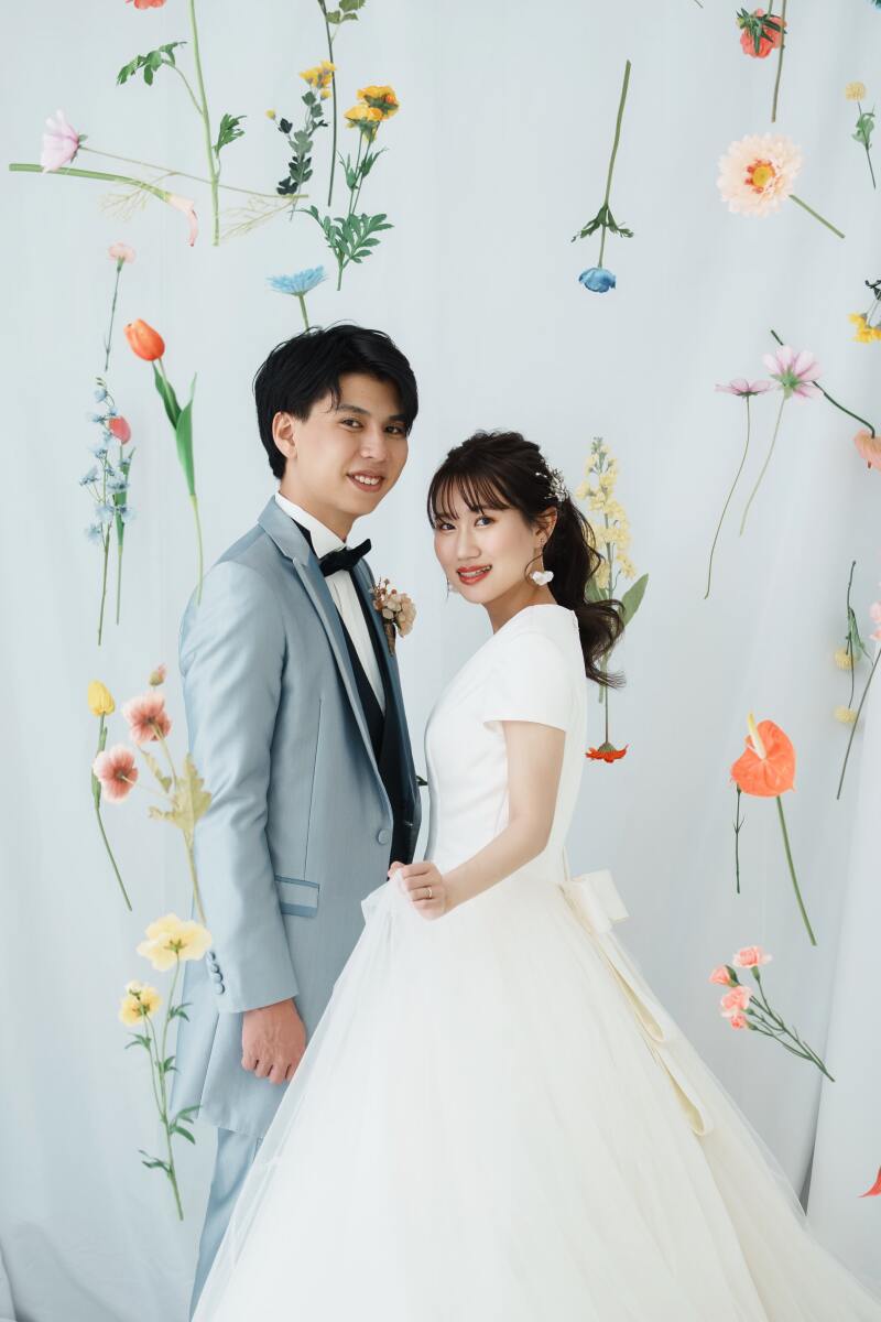 お花に囲まれて