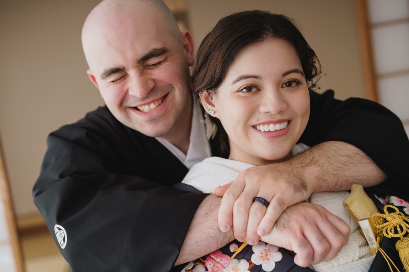 最後はギューと