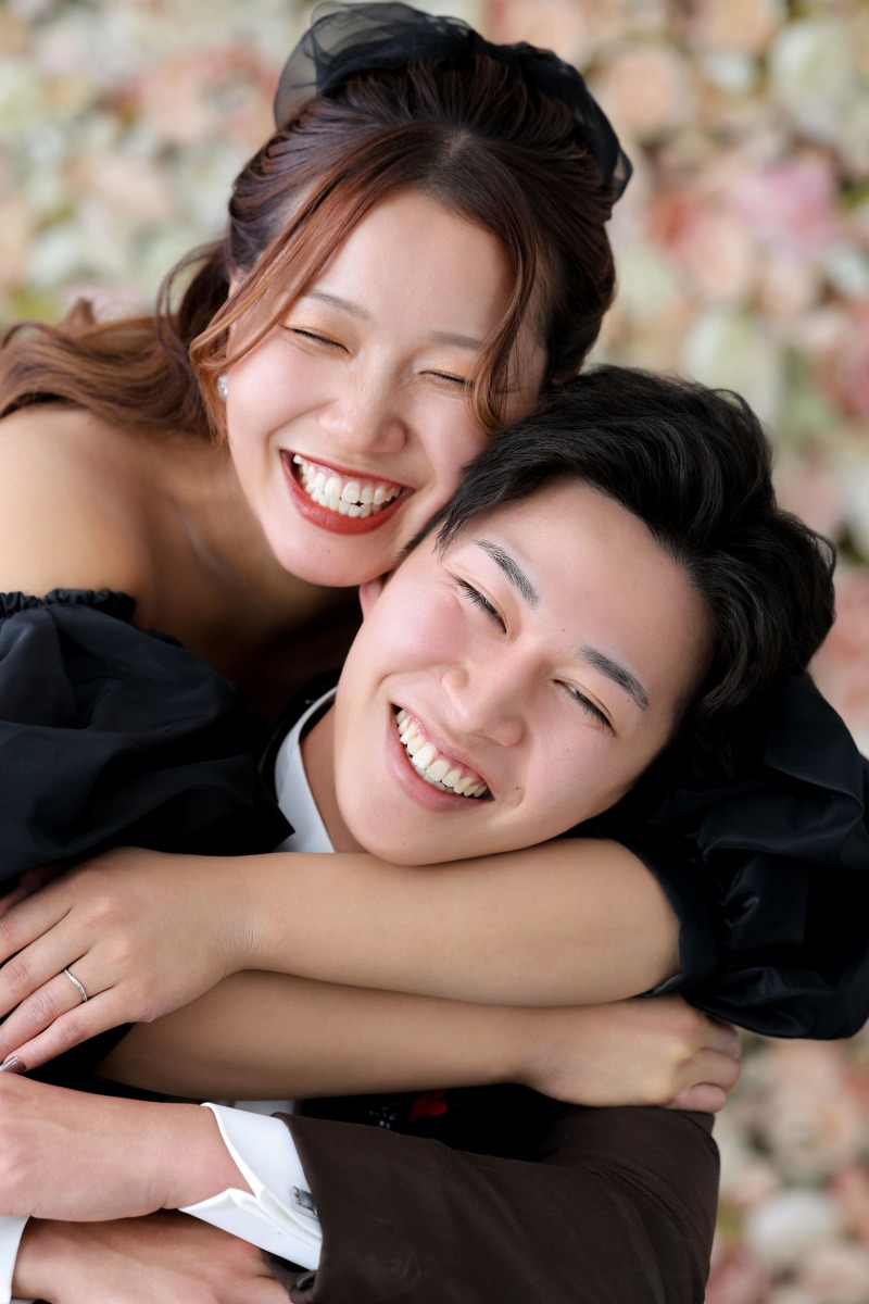 お花に囲まれた背景で