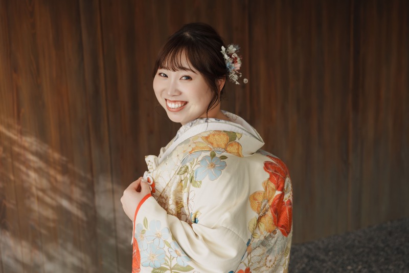 振り向き笑顔◎