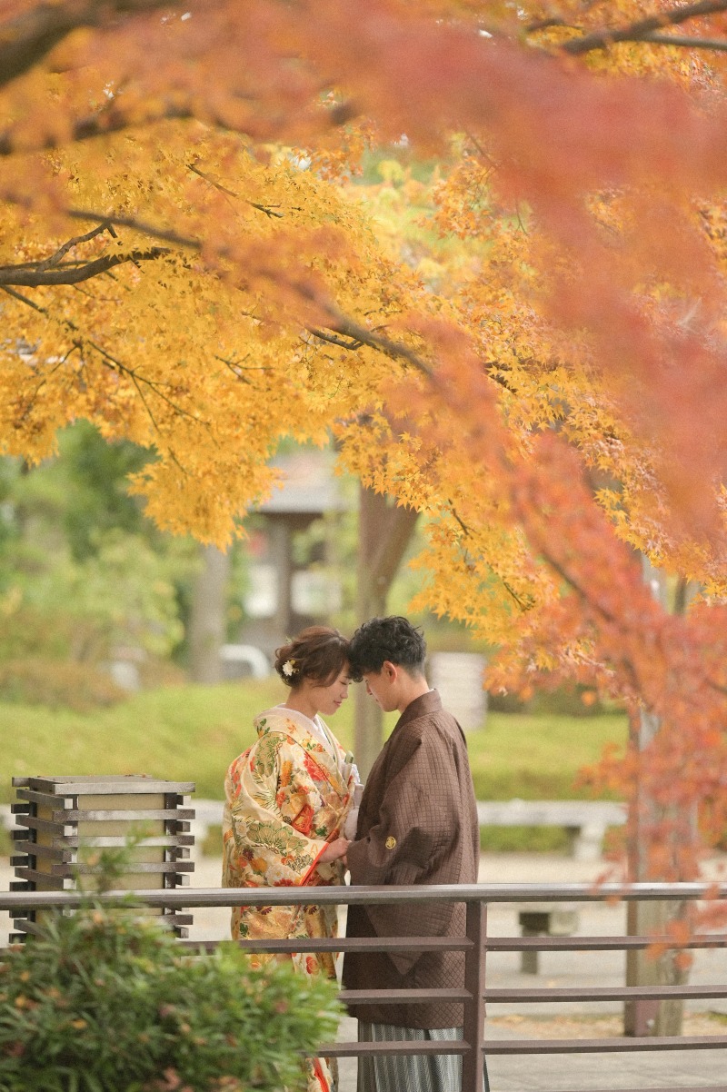 紅葉のトンネルを抜けた先には、