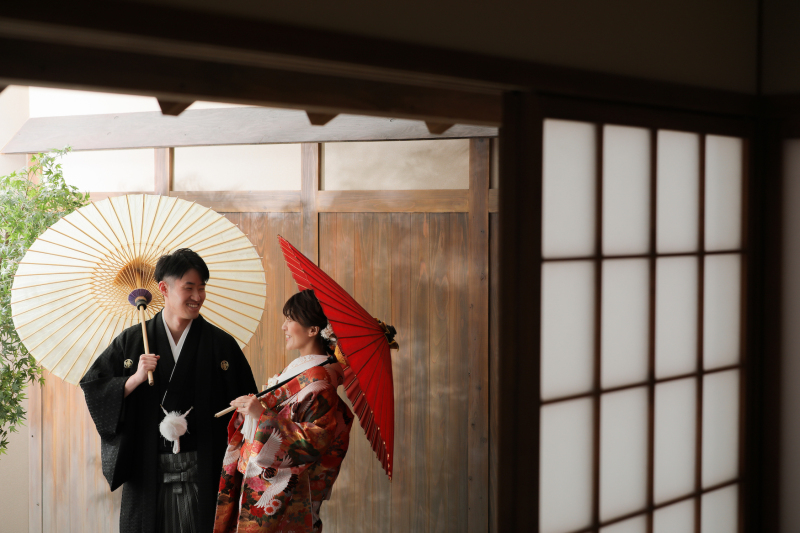 お茶室の中から